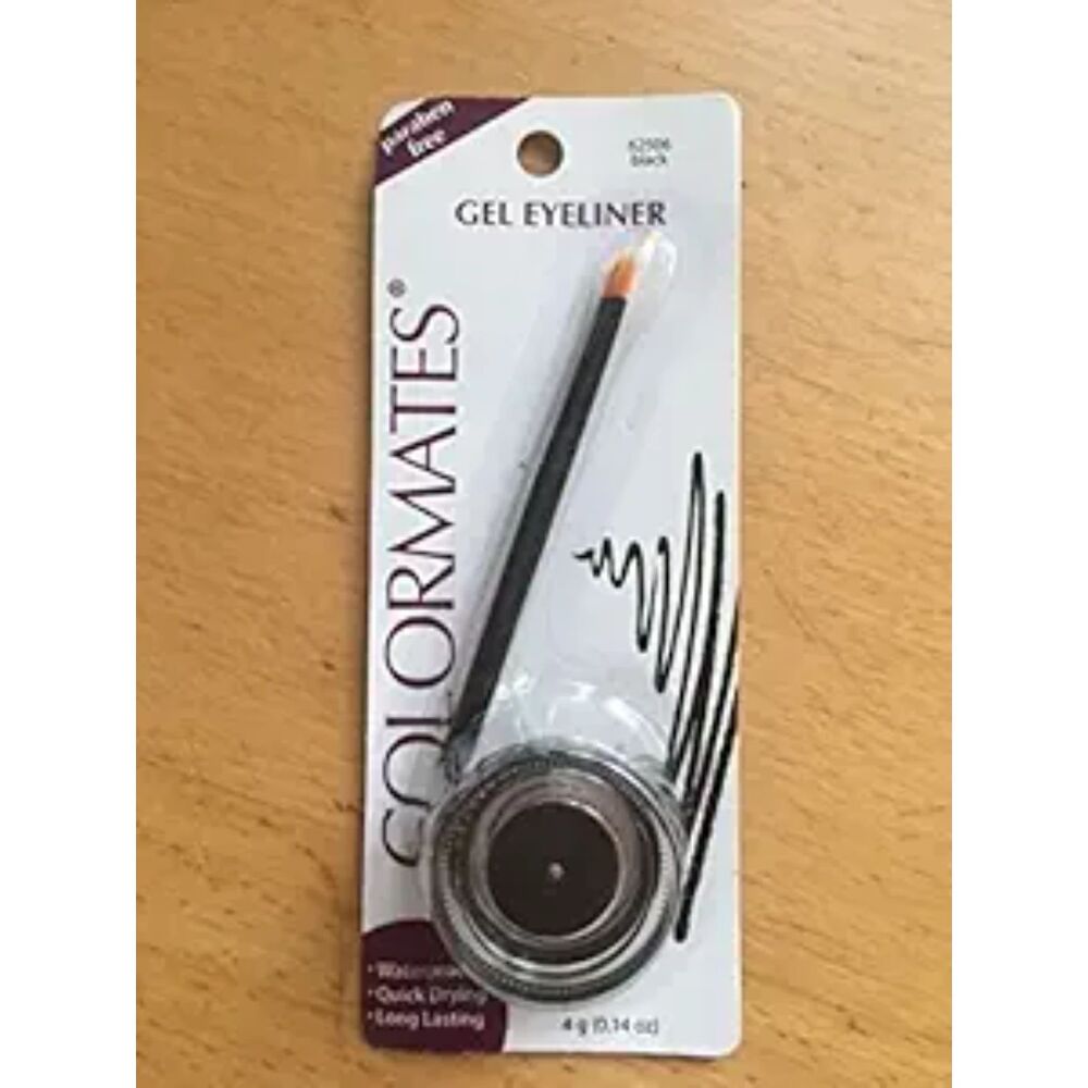 ColorMates Gel Eye Liner with Brush Black 0.14 oz